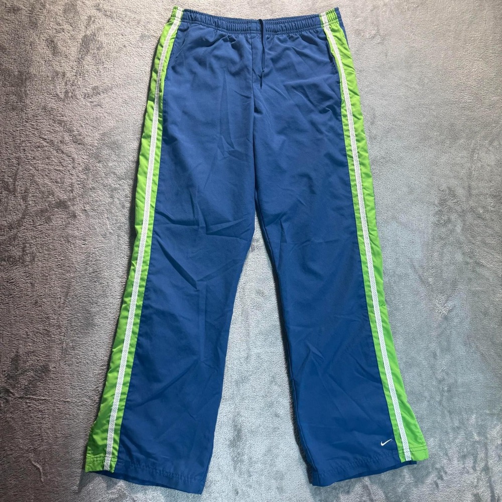 Y2K Nike Pants Size Medium Blue Green Track Athletic Pants Mens 2000's